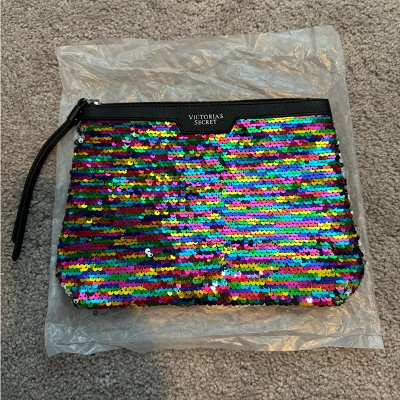 NWOT Victoria Secret Rainbow Sequin Bag - Picture 4 of 4
